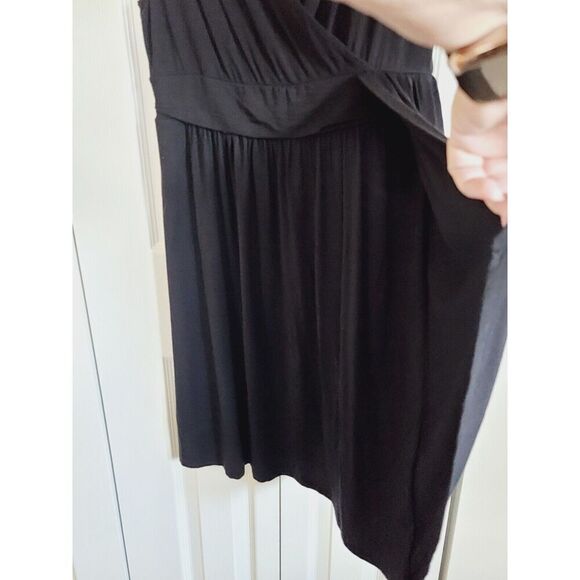 Soma M Sleeveless Dress Twist Front V-Neck Black Stretch Jersey‎ Sleeveless - Picture 6 of 6